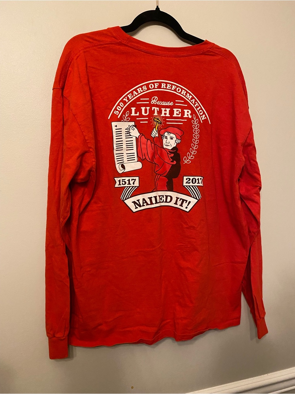 Gildan Red Long-Sleeve Luther Graphic Tee